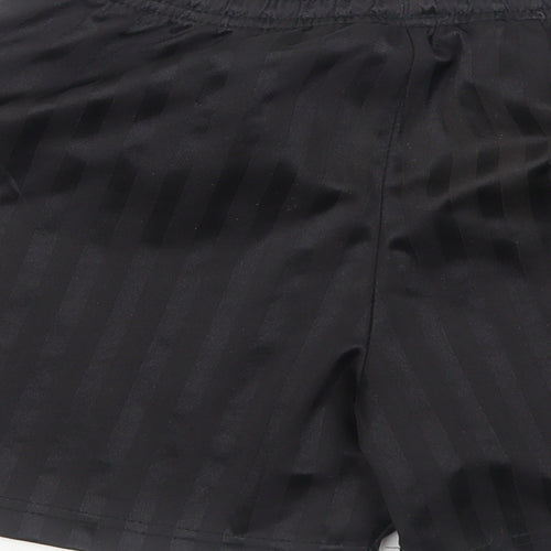 Precision Training Boys Black Striped Polyester Sweat Shorts Size 10 Years Regular Drawstring