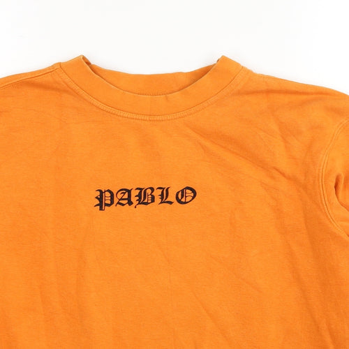 BC Clothing Womens Orange Cotton Pullover Sweatshirt Size S Pullover - Pablo Unisex