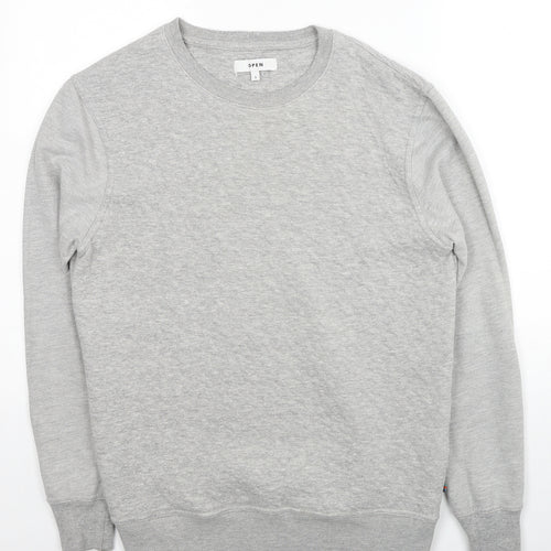 Open Mens Grey Cotton Pullover Sweatshirt Size S