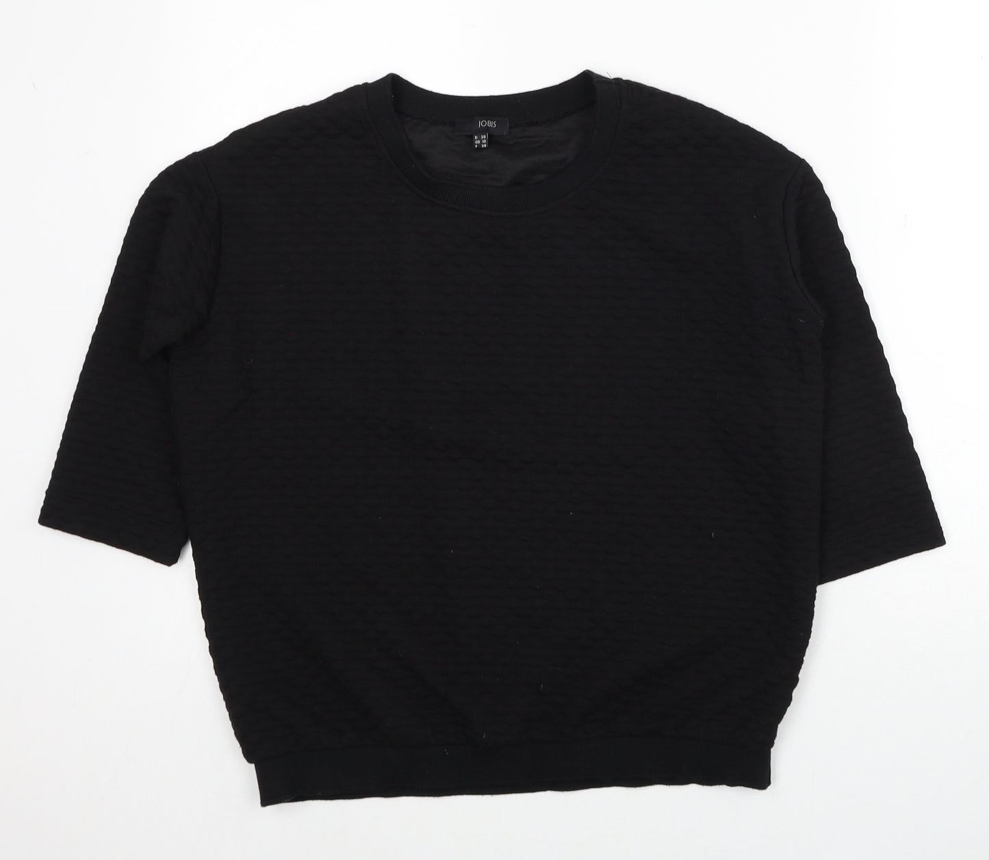 Jobis Womens Black Polyester Basic T-Shirt Size 10 Scoop Neck