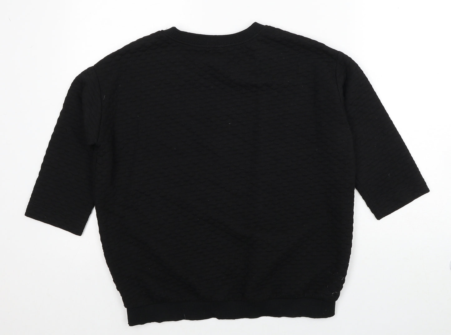 Jobis Womens Black Polyester Basic T-Shirt Size 10 Scoop Neck