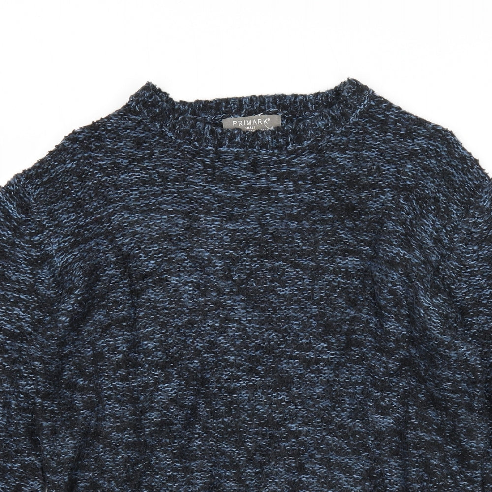 Primark Mens Blue Round Neck Polyester Pullover Jumper Size S Long Sleeve