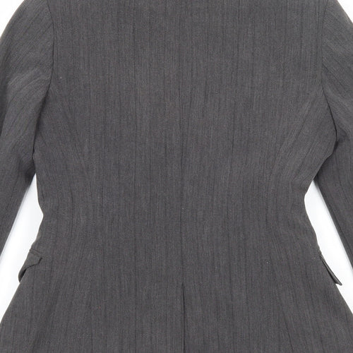 New Look Womens Grey Striped Polyester Jacket Suit Jacket Size 10