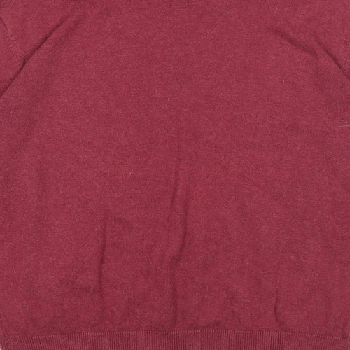 Twisted Gorilla Mens Red Square Neck Cotton Pullover Jumper Size M Long Sleeve