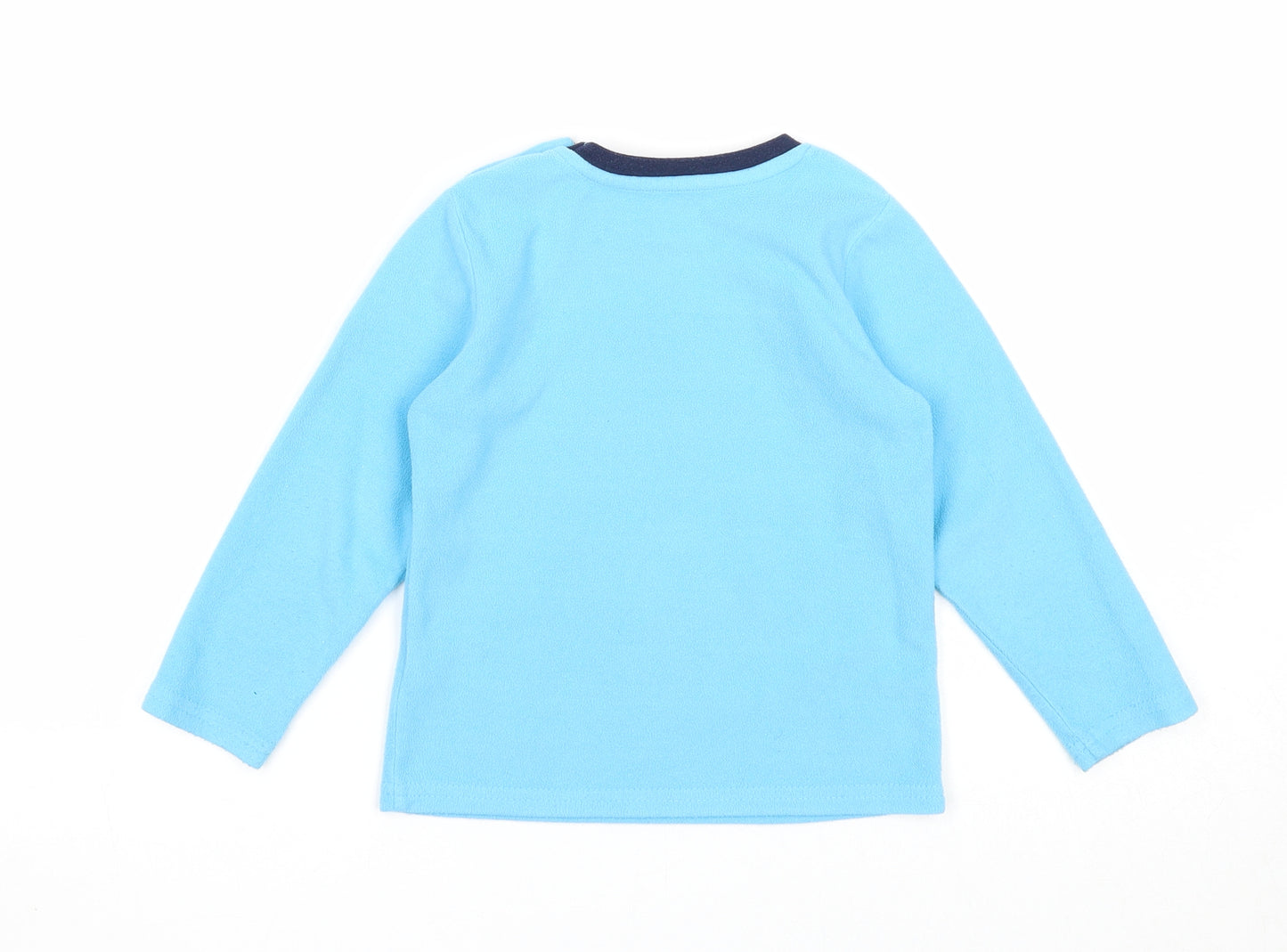 Primark Boys Blue Round Neck Polyester Pullover Jumper Size 2-3 Years Button - Roarsome Everyday
