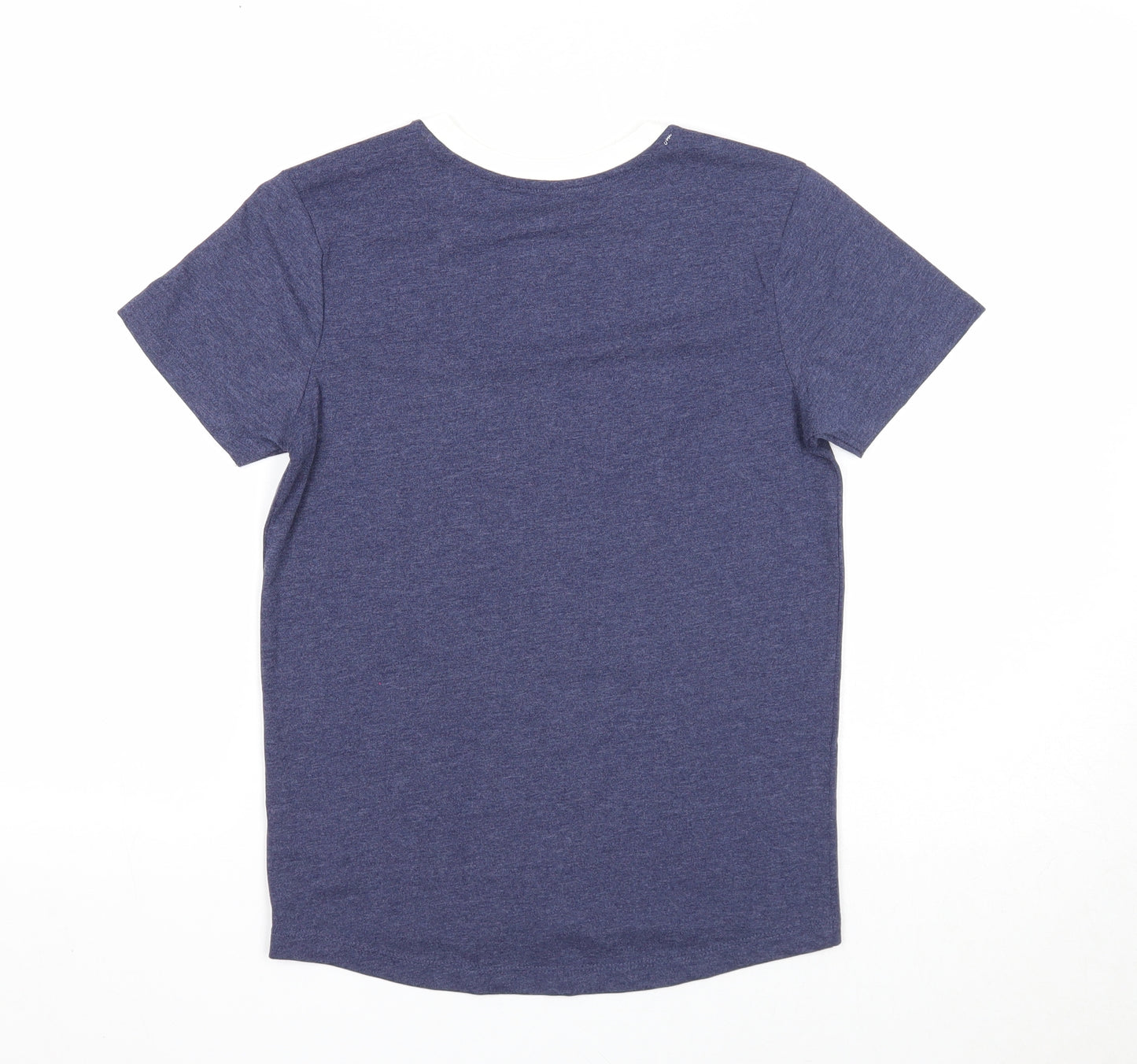 Nutmeg Boys Blue Cotton Basic T-Shirt Size 9-10 Years Round Neck Pullover