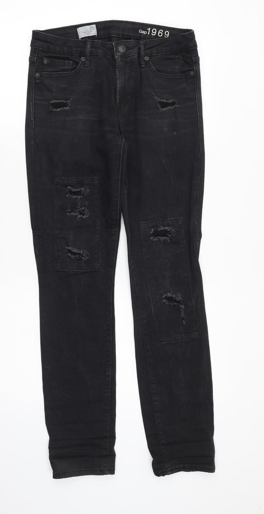 Gap Mens Black Cotton Skinny Jeans Size 26 in Regular Zip