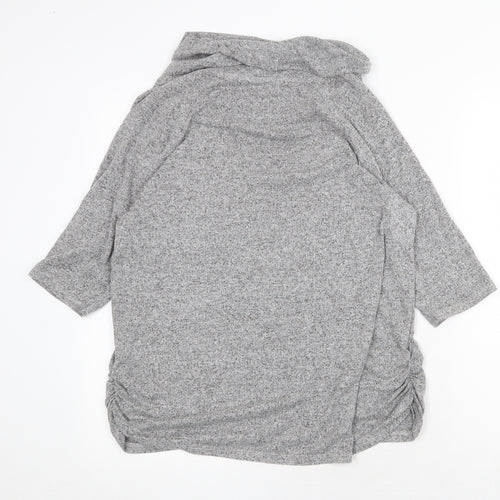 COIN 1804 Womens Grey Mock Neck Viscose Pullover Jumper Size L