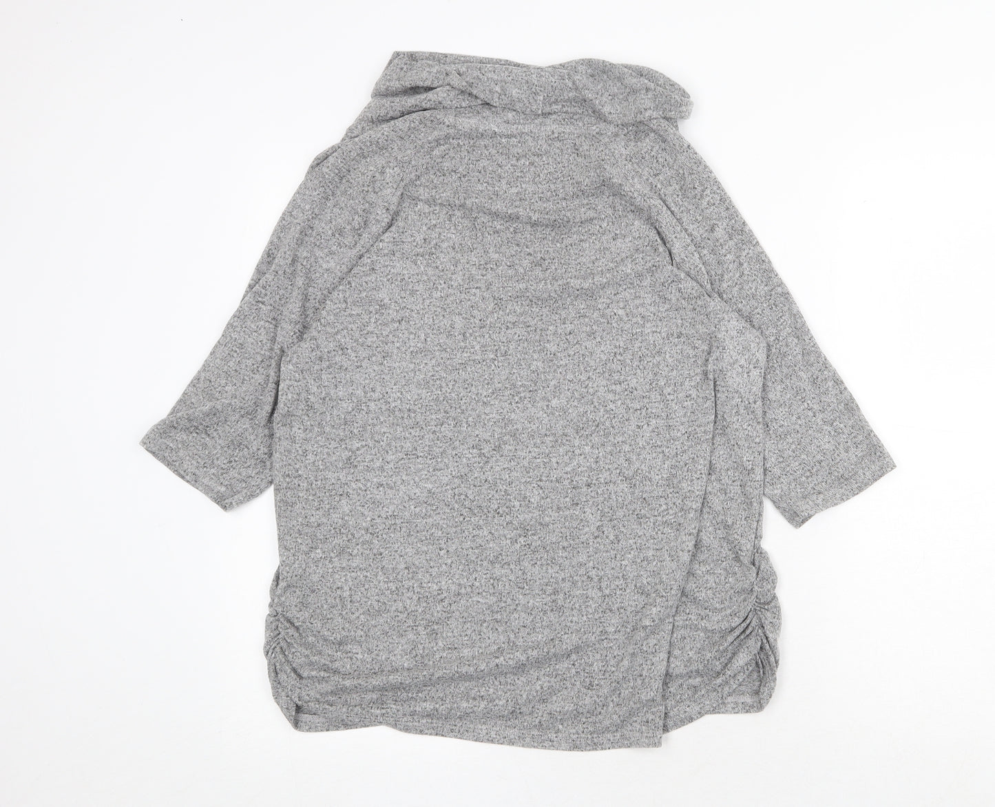 COIN 1804 Womens Grey Mock Neck Viscose Pullover Jumper Size L