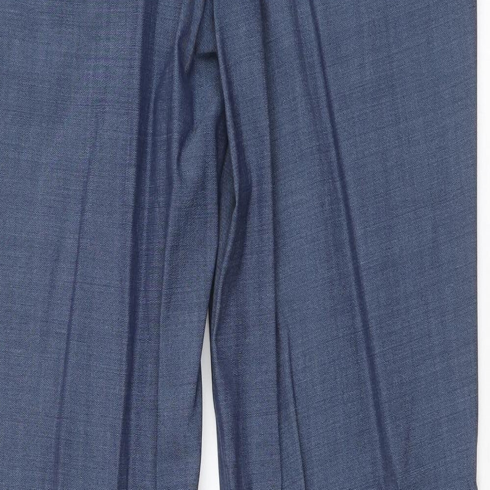 Matalan Mens Blue Polyester Dress Pants Trousers Size 32 in Regular Zip