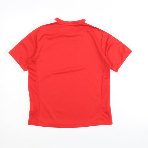 Sondico Boys Red Polyester Basic T-Shirt Size 9-10 Years Round Neck Pullover
