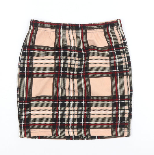 SheIn Girls Multicoloured Plaid Polyester Bandage Skirt Size 10-11 Years Regular Pull On