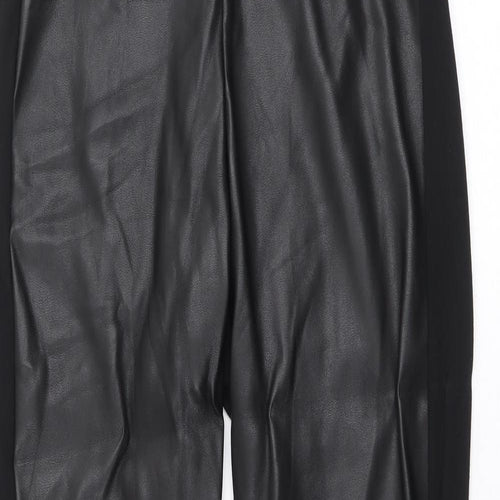 River Island Womens Black Viscose Carrot Leggings Size 8 - Leather Look