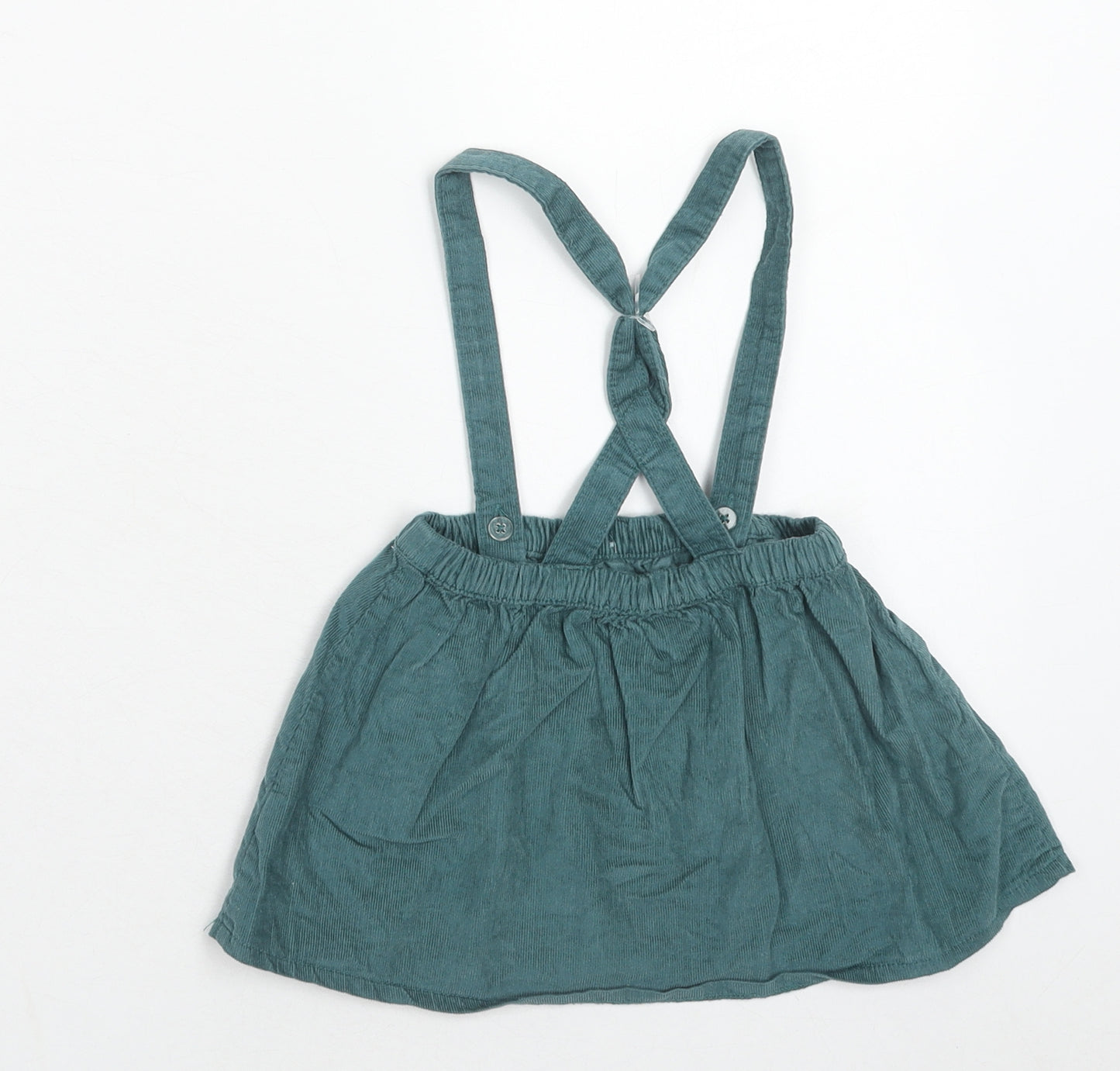 George Girls Green Cotton Skater Skirt Size 9-12 Months Button