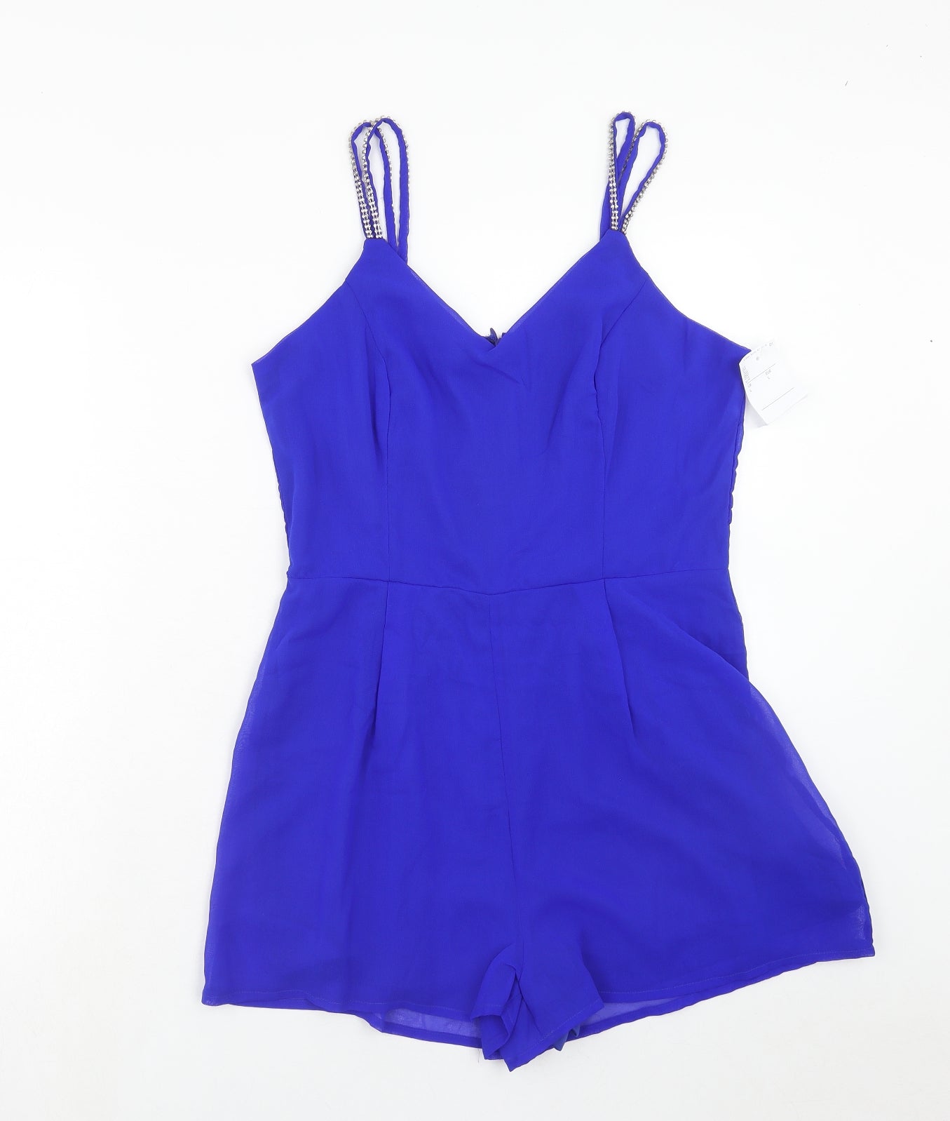 Dizzy Lizzy Womens Blue Polyester Playsuit One-Piece Size L Zip