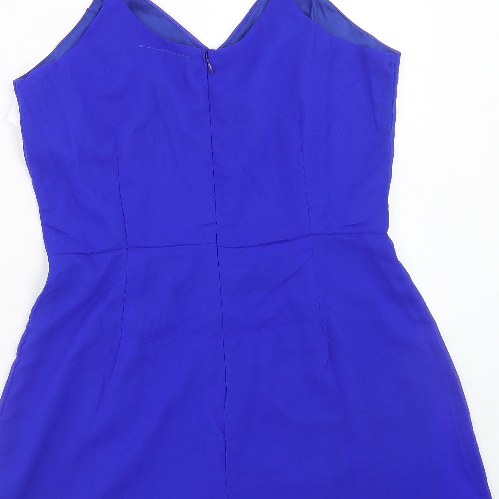 Dizzy Lizzy Womens Blue Polyester Playsuit One-Piece Size L Zip