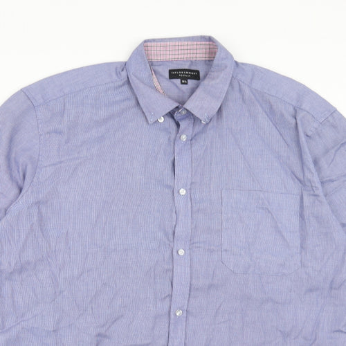 Taylor & Wright Mens Blue Cotton Button-Up Size 16.5 Collared Button