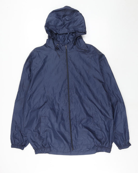 Rainy Days Mens Blue Rain Coat Coat Size L Zip