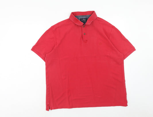 Blue Harbour Mens Pink Cotton Polo Size L Collared Button