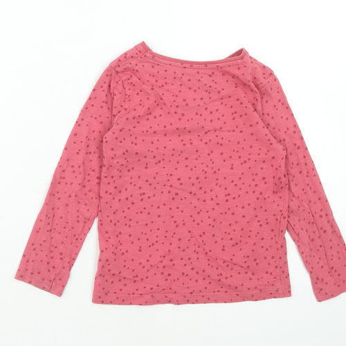 F&F Girls Pink Geometric Cotton Basic T-Shirt Size 5-6 Years Round Neck Pullover - Mouse