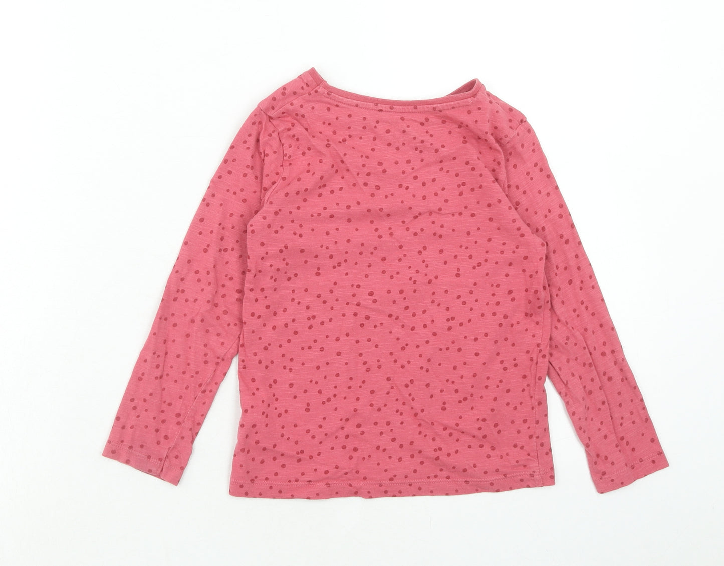 F&F Girls Pink Geometric Cotton Basic T-Shirt Size 5-6 Years Round Neck Pullover - Mouse
