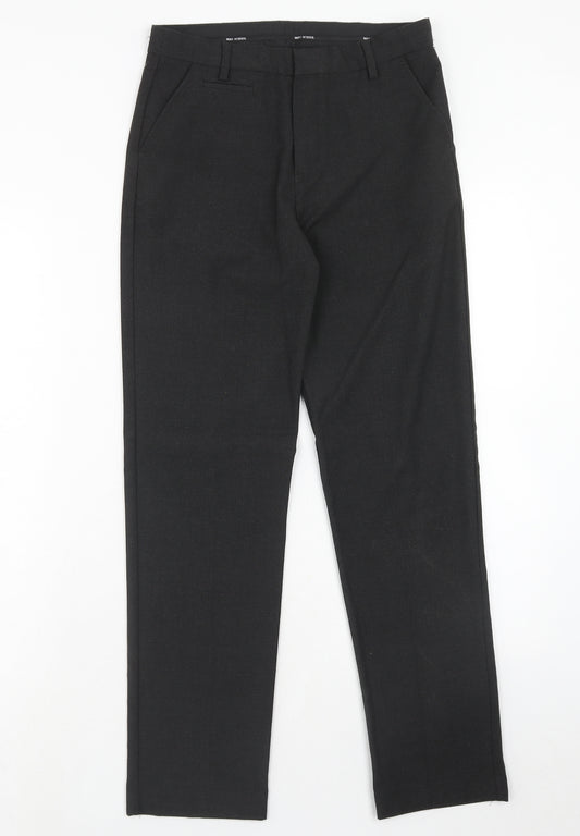Marks and Spencer Boys Grey Polyester Dress Pants Trousers Size 12-13 Years Slim Hook & Eye
