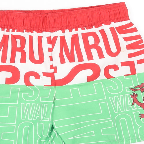 George Boys Multicoloured Geometric Polyester Sweat Shorts Size 8-9 Years Regular Drawstring - Swim Short, Welsh Dragon