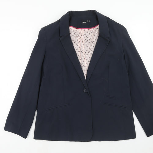 ASOS Womens Blue Polyacrylate Fibre Jacket Blazer Size 14
