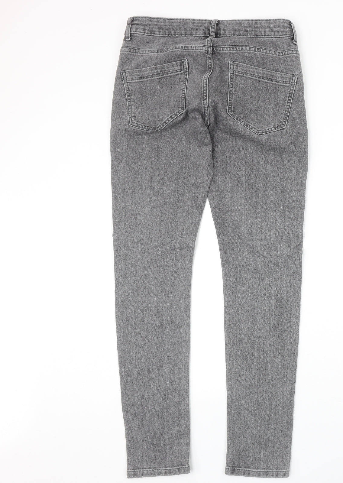 Denim & Co. Mens Grey Cotton Skinny Jeans Size 32 in Extra-Slim Zip