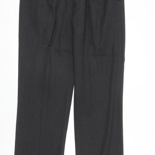 George Mens Black Polyester Dress Pants Trousers Size 34 in Regular Zip