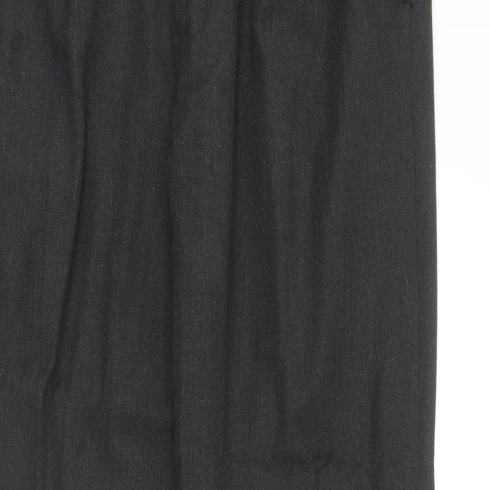 George Mens Black Polyester Dress Pants Trousers Size 34 in Regular Zip