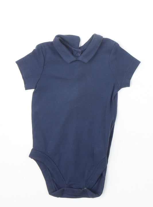 George Boys Blue 100% Cotton Babygrow One-Piece Size 9-12 Months Snap