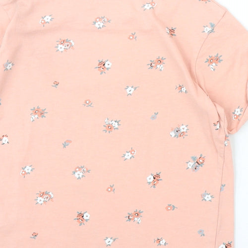 Primark Girls Pink Floral 100% Cotton Basic T-Shirt Size 8-9 Years Round Neck Pullover - Never Stop Being Someone Magical