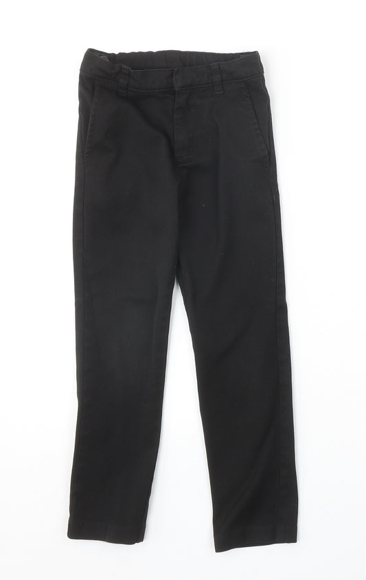 George Boys Black Polyester Chino Trousers Size 5-6 Years Regular Zip