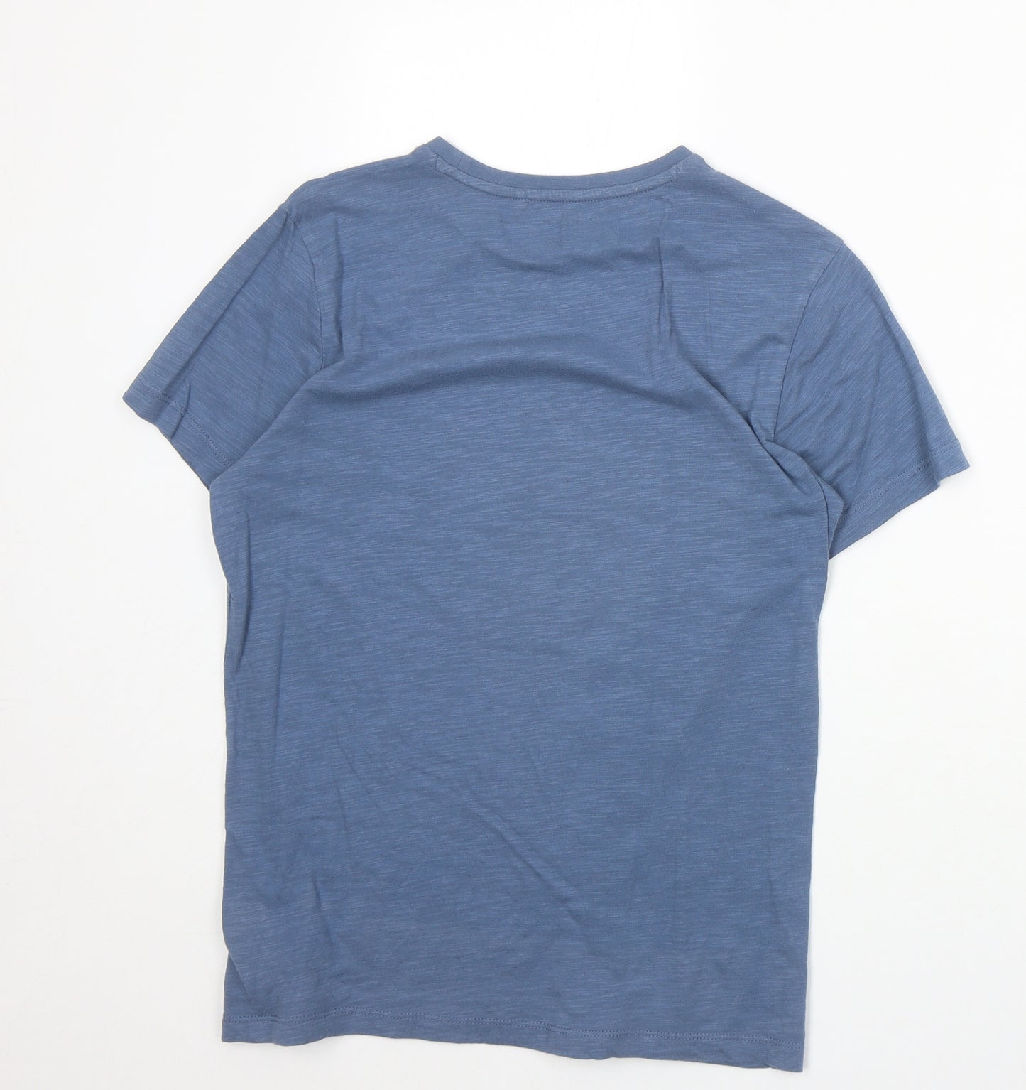NEXT Boys Blue 100% Cotton Basic T-Shirt Size 12 Years Round Neck Pullover - Eat Sleep Smile Repeat