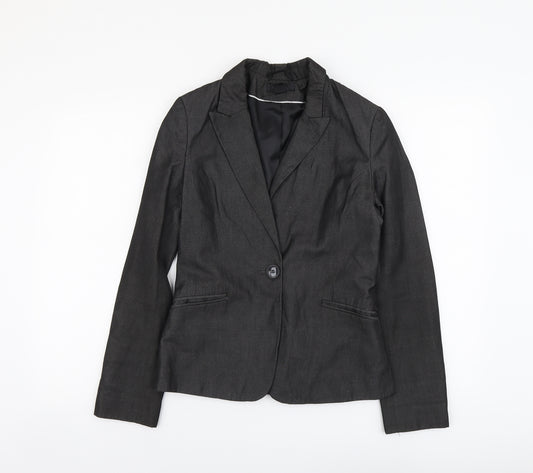 H&M Womens Grey Polyester Jacket Blazer Size S