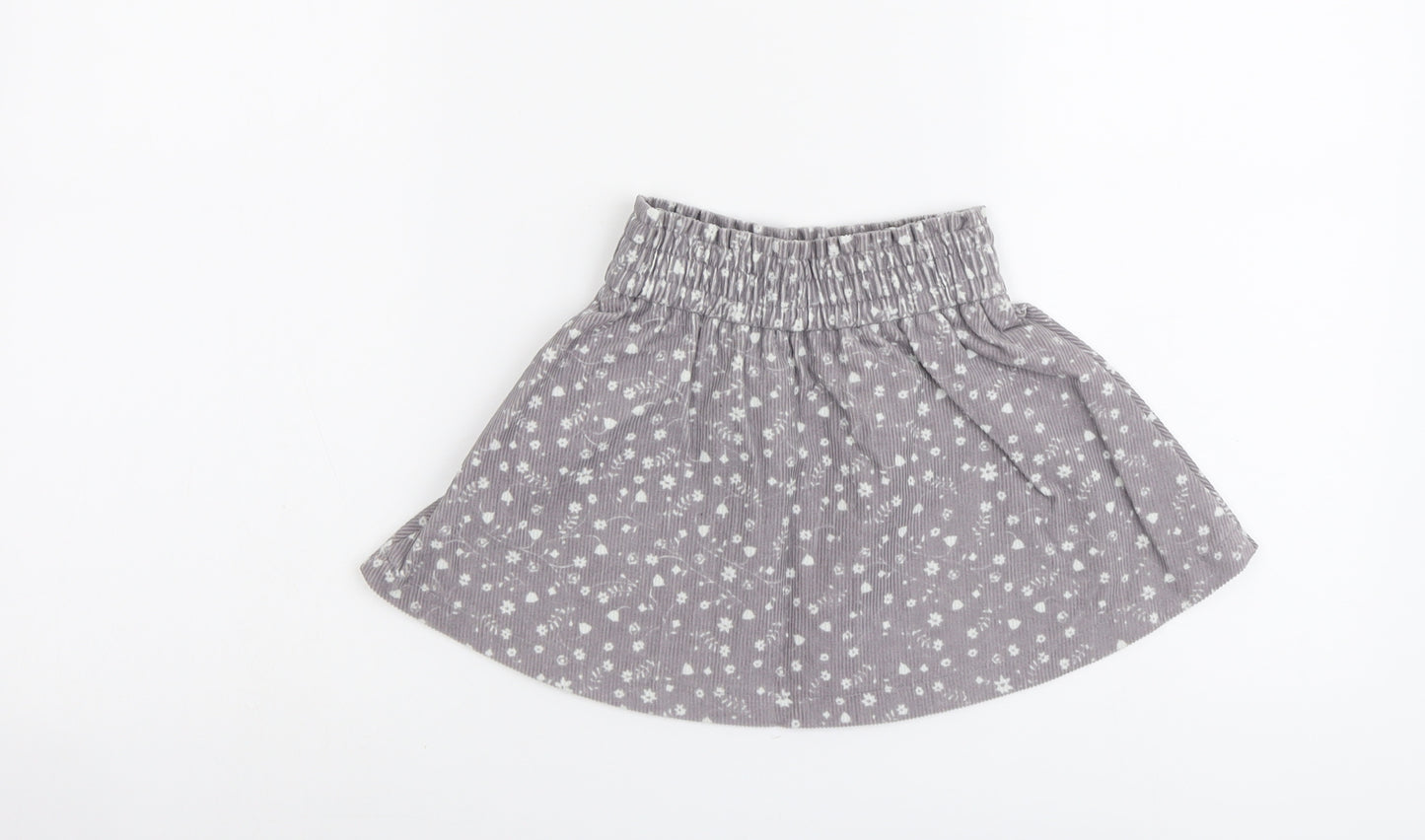 Nutmeg Girls Grey Geometric Cotton A-Line Skirt Size 3-4 Years Regular Pull On