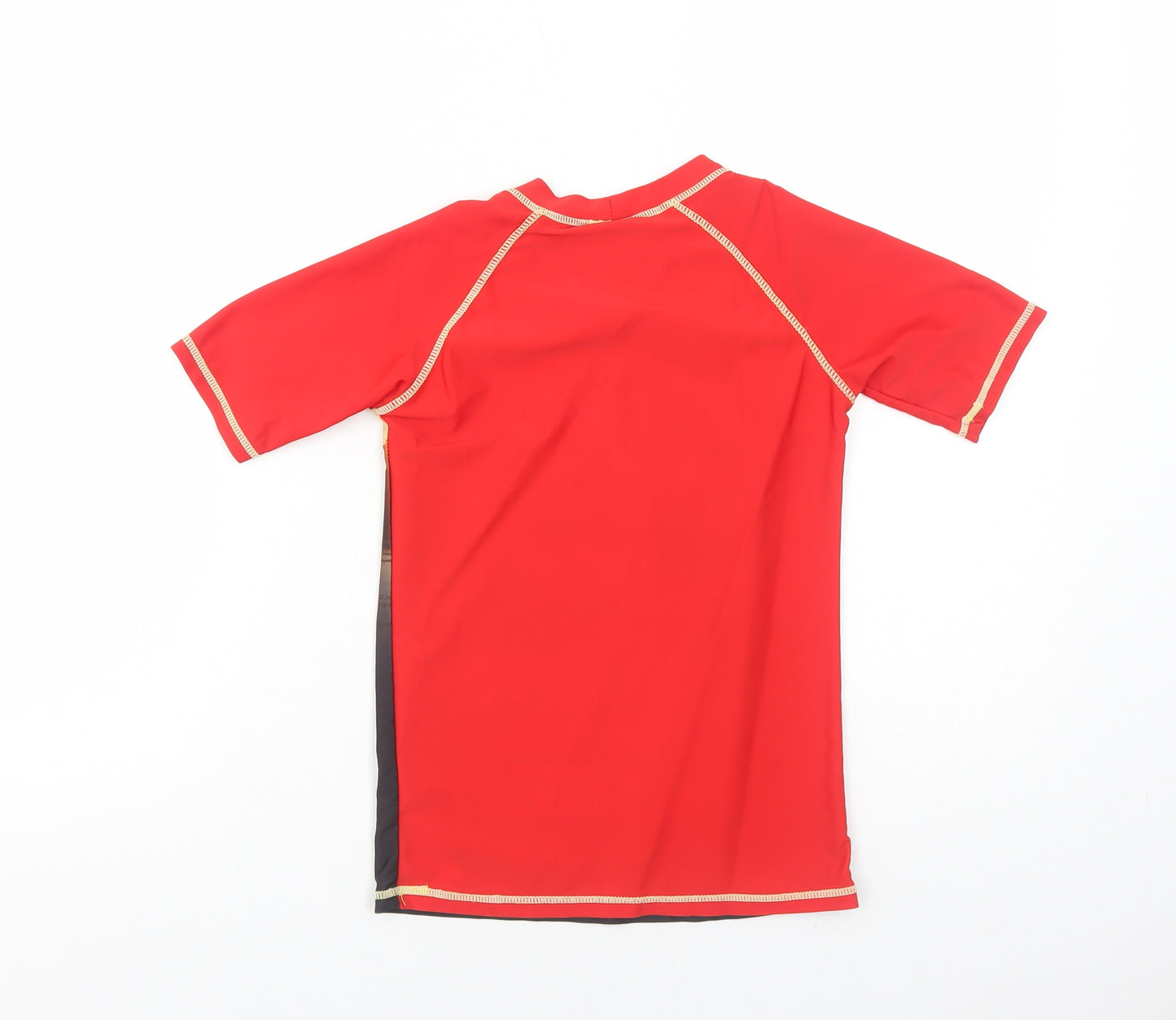 Character.Com Boys Red Polyester Basic T-Shirt Size 10 Years Round Neck Pullover - Lego