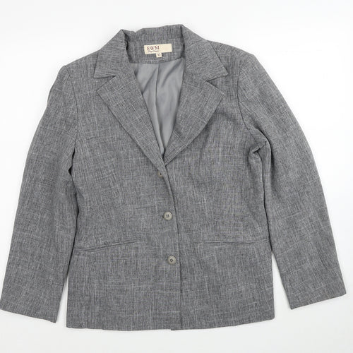 EWM Womens Grey Polyester Jacket Suit Jacket Size 12
