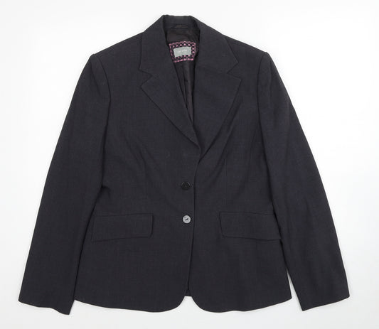 Per Una Womens Grey Polyester Jacket Blazer Size 14