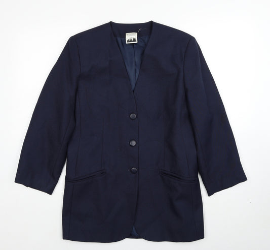 Citilites Womens Blue Polyester Jacket Blazer Size 14