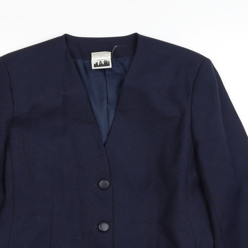 Citilites Womens Blue Polyester Jacket Blazer Size 14