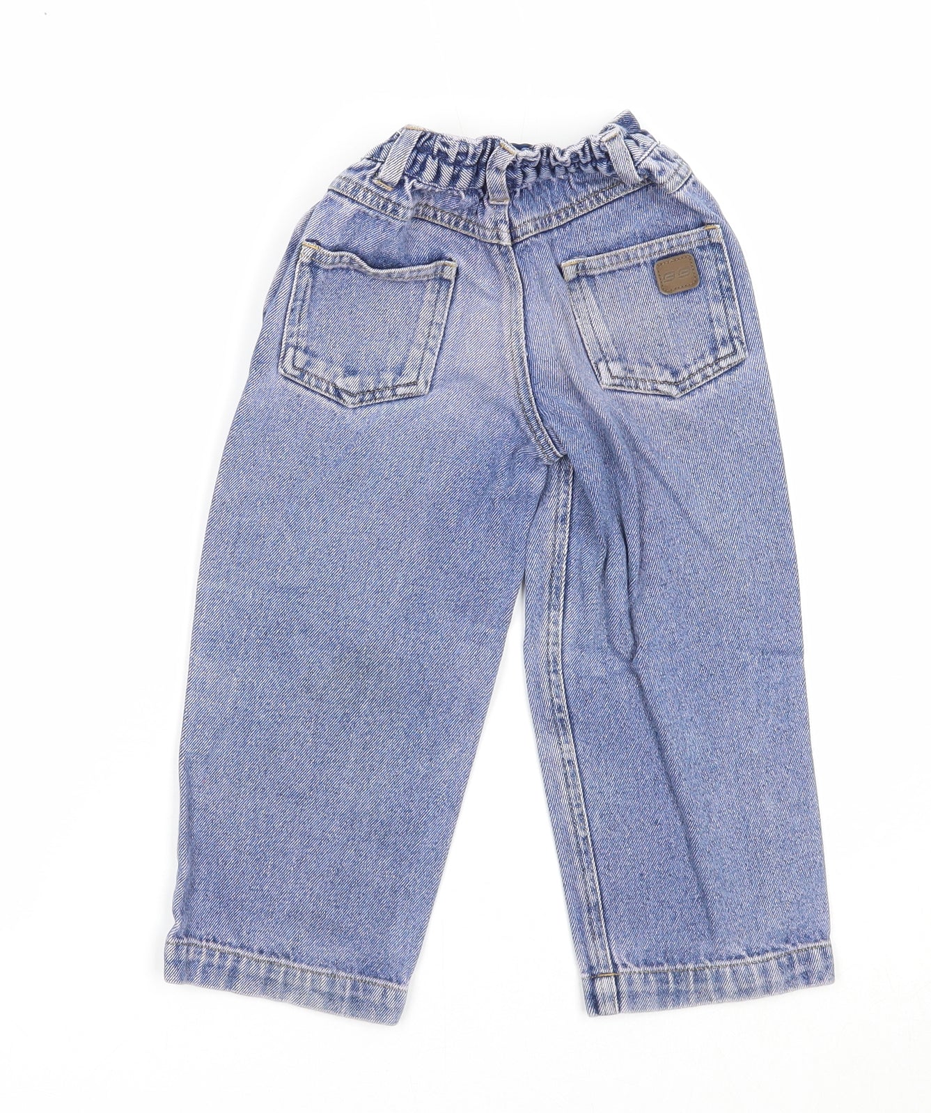 Blue Base Boys Blue Cotton Straight Jeans Size 3 Years Regular Zip