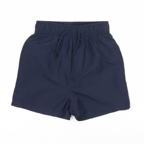George Boys Blue Polyester Sweat Shorts Size 4-5 Years Regular Drawstring