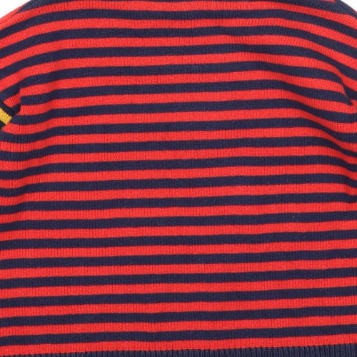 F&F Boys Multicoloured Striped Cotton Pullover Jumper Size 12-18 Months Pullover