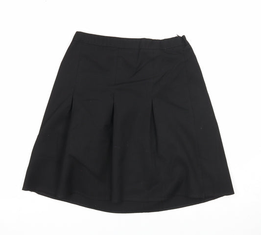 George Girls Black Polyester Pleated Skirt Size 9-10 Years Regular Pull On