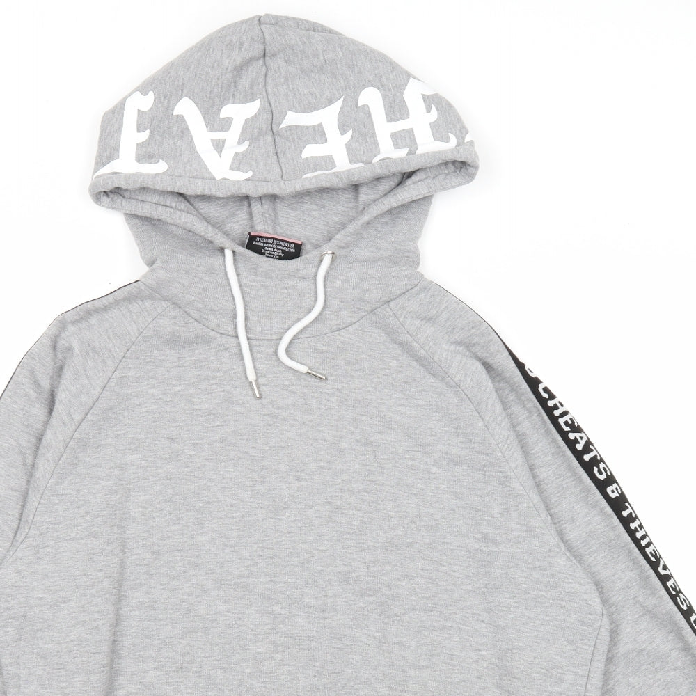 Cheats & Thieves Mens Grey Cotton Pullover Hoodie Size S