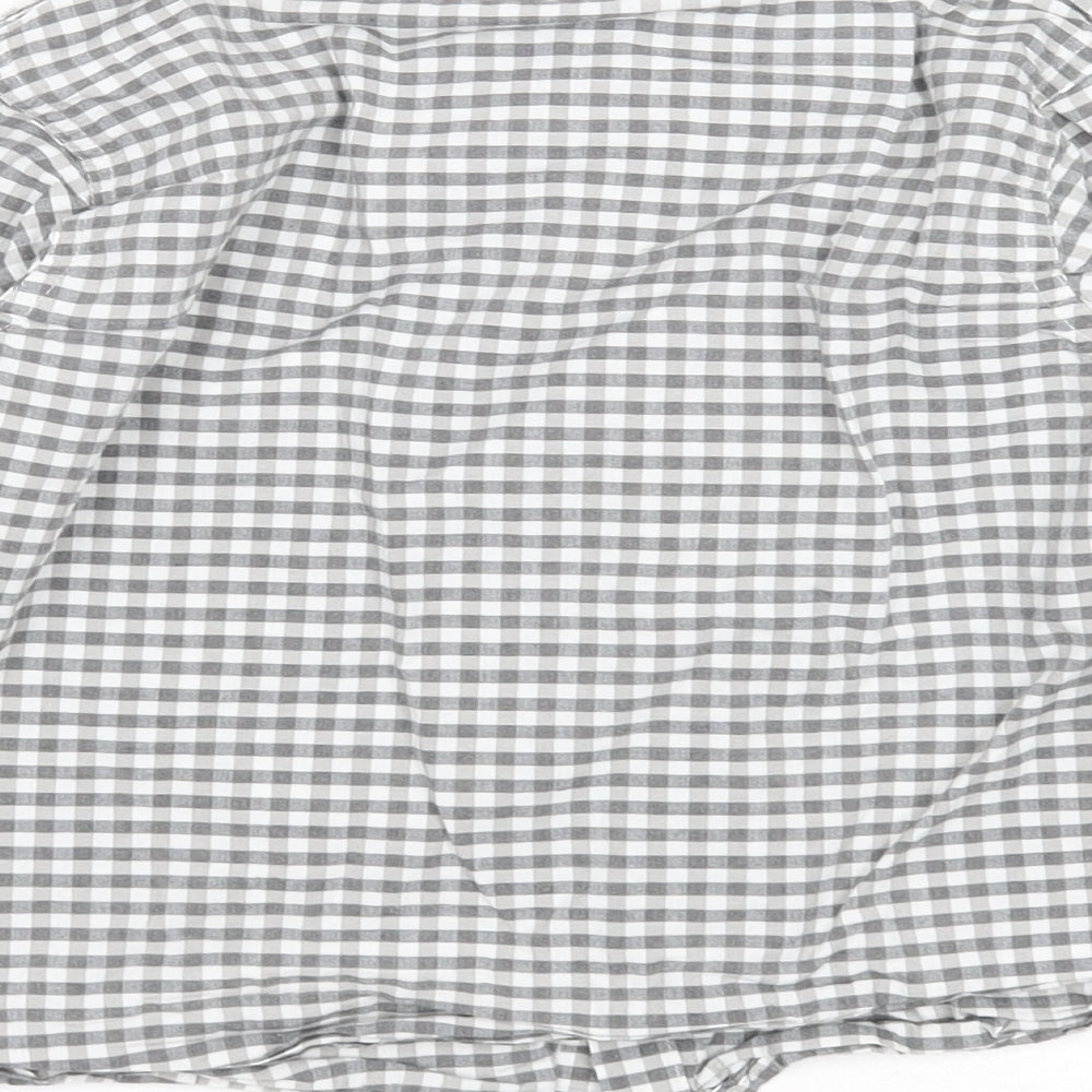 NEXT Boys Grey Plaid Cotton Basic Button-Up Size 6 Years Collared Button