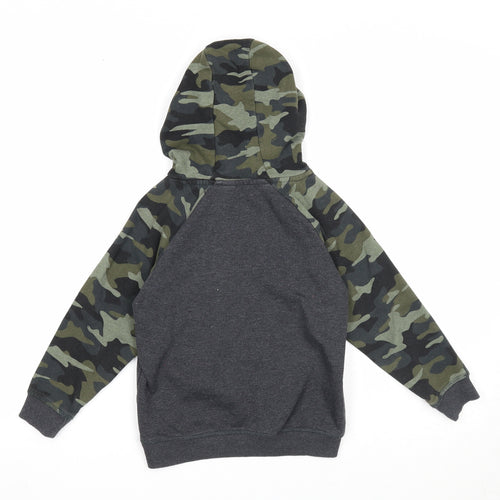 Preworn Boys Multicoloured Camouflage Cotton Pullover Hoodie Size 5 Years Pullover