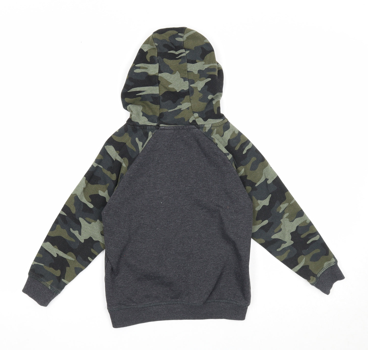 Preworn Boys Multicoloured Camouflage Cotton Pullover Hoodie Size 5 Years Pullover